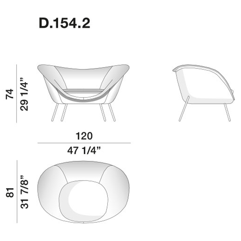 Дизайнерское кресло Gio Ponti D.154.2 Armchair Дизайнерское кресло Gio Ponti D.154.2 Armchair в Рязани