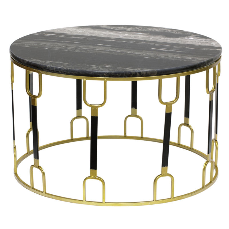 Приставной стол Dorius Side Table black marble Латунь Черный Черный Мрамор Nero в Рязани | Loft Concept 