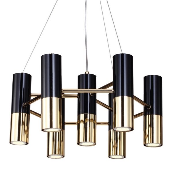 Люстра Ike Chandelier 7 Черный Глянцевое золото Люстра Ike Chandelier 7 Черный Глянцевое золото в Рязани | Loft Concept