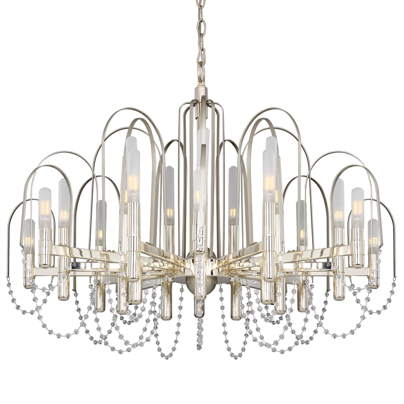 Люстра Perrine Chandelier 93 Золотой Шампань Прозрачный Белый Люстра Perrine Chandelier 93 Золотой Шампань Прозрачный Белый в Рязани | Loft Concept
