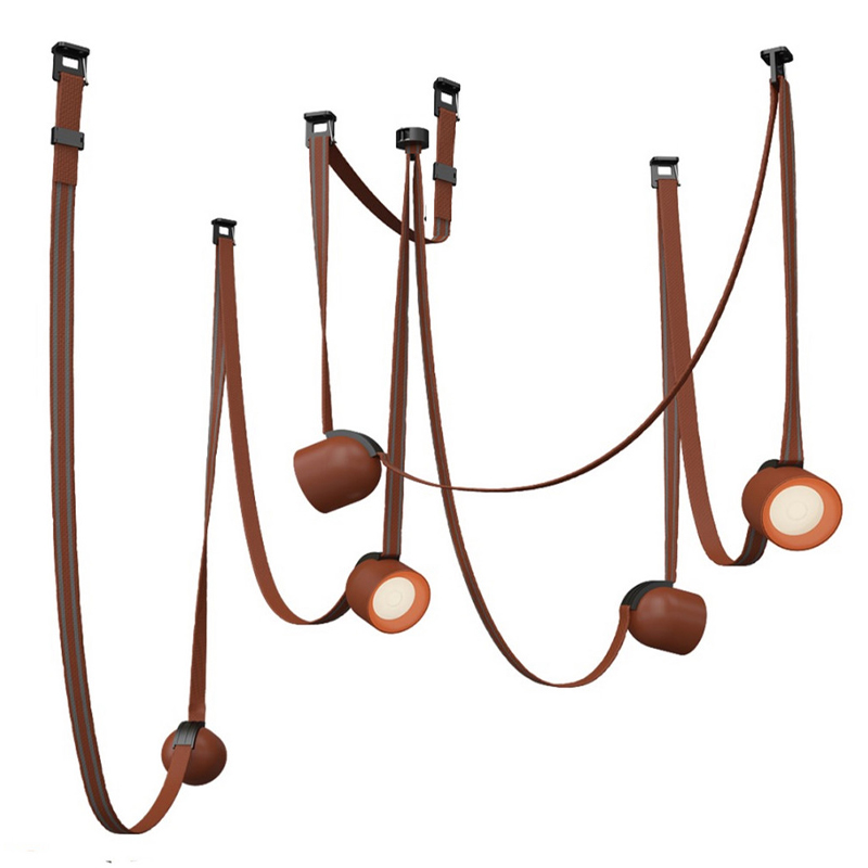 Комплект ременной трековой системы из 5 светильников Flos Wireline Lighting Коричневый Черный Комплект ременной трековой системы из 5 светильников Flos Wireline Lighting Коричневый Черный в Рязани | Loft Concept