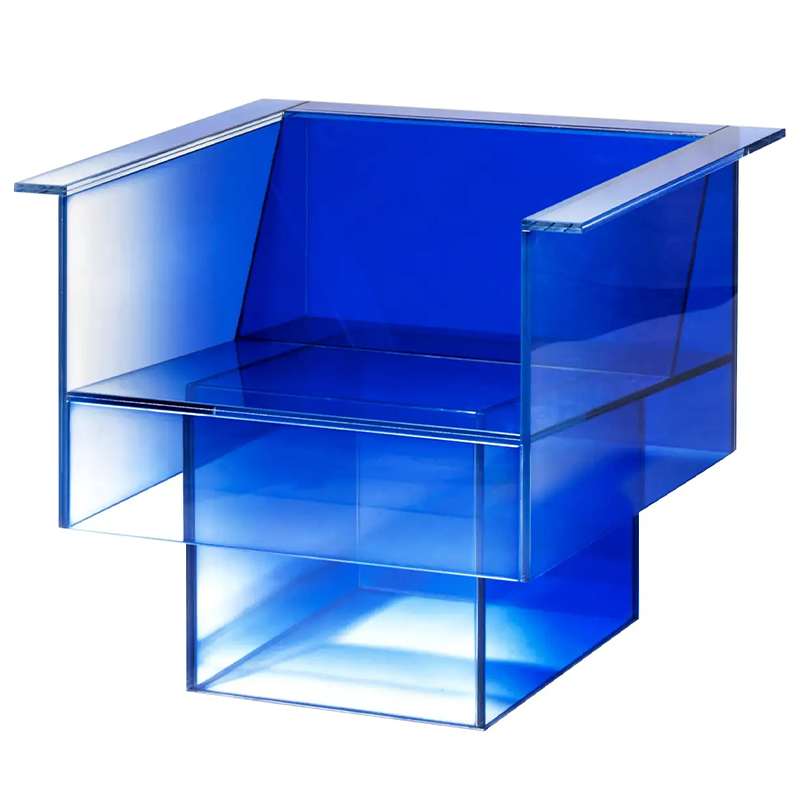 Дизайнерское Кресло Null Blue Glass Clear Armchair by Studio Buzao Прозрачный Синий Сапфирово-синий в Рязани | Loft Concept 