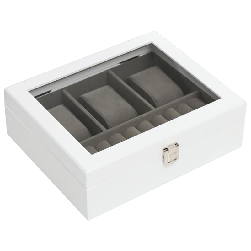 Шкатулка для часов Arianwen Watch Box Белый Серый Шкатулка для часов Arianwen Watch Box Белый Серый в Рязани | Loft Concept