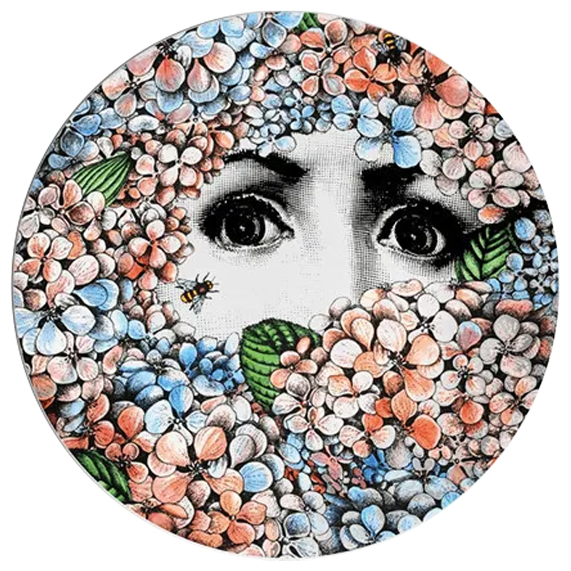 Декоративная тарелка Fornasetti Ortensia Мульти Розовый Голубой Декоративная тарелка Fornasetti Ortensia Мульти Розовый Голубой в Рязани | Loft Concept