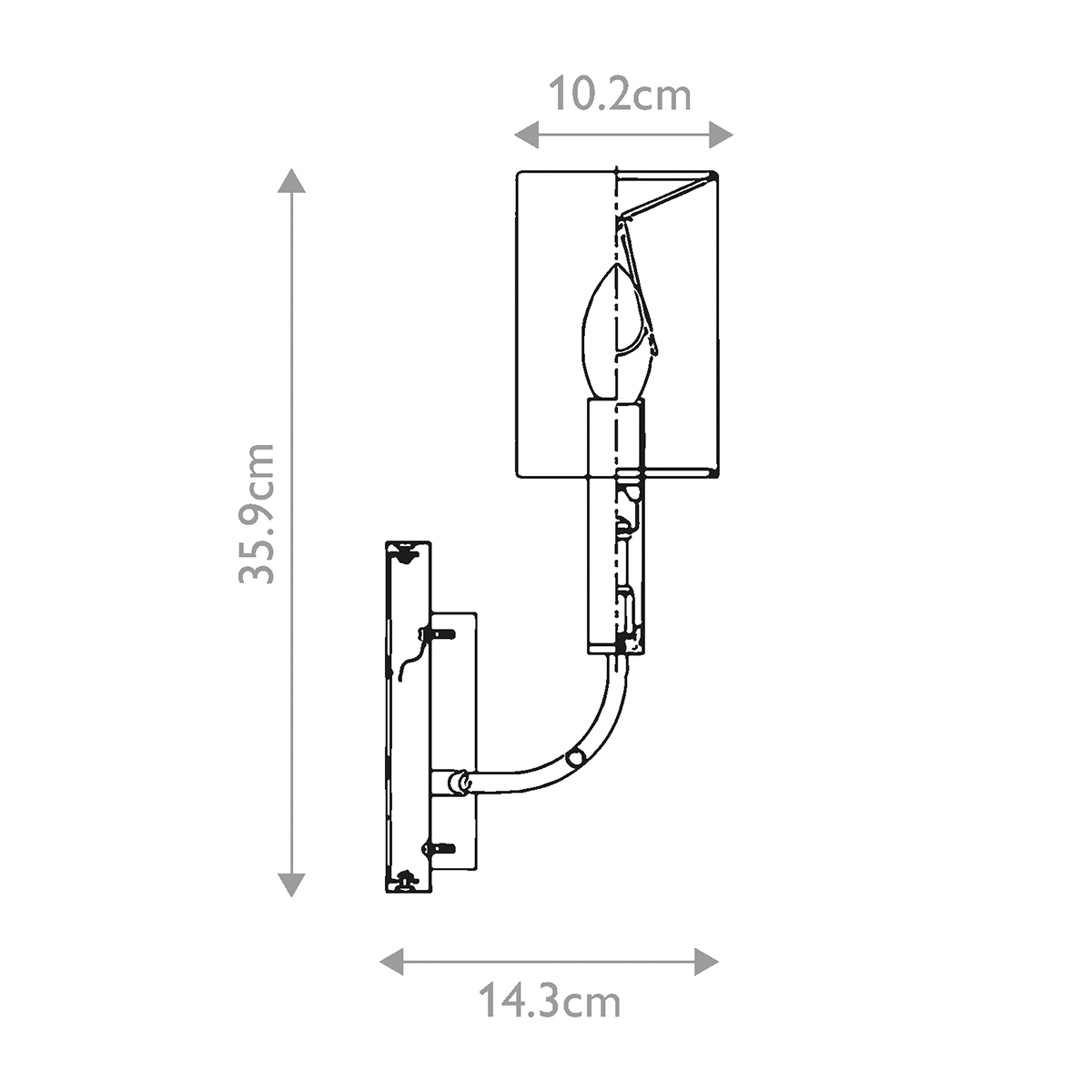Бра с прямоугольным основанием и белым цилиндрическим льняным абажуром Feiss в Рязани