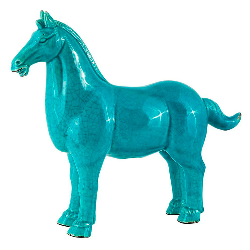 Фигурка керамика синяя лошадь Blue Horse Бирюзовый Фигурка керамика синяя лошадь Blue Horse Бирюзовый в Рязани | Loft Concept