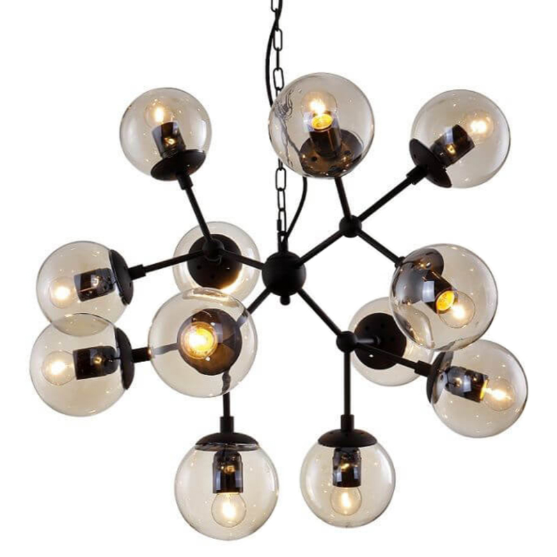 Люстра Modo Chandelier 12 Globes Дымчатый (Smoke) Люстра Modo Chandelier 12 Globes Дымчатый (Smoke) в Рязани | Loft Concept