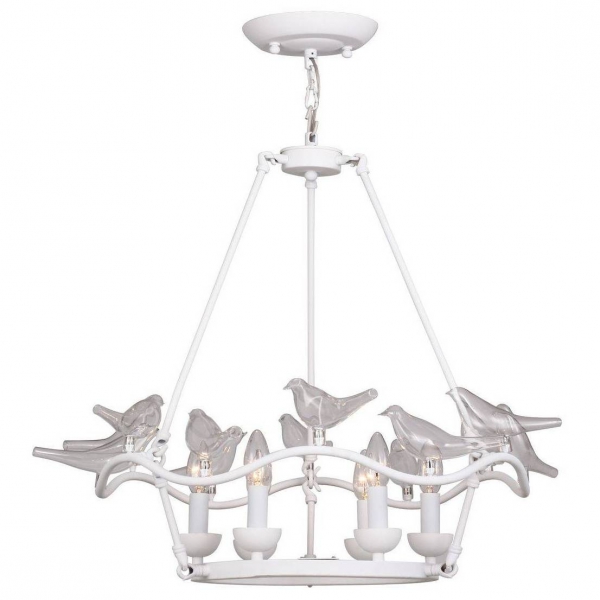 Люстра Dove Chandelier Glass Bird 6 White Белый в Рязани | Loft Concept 