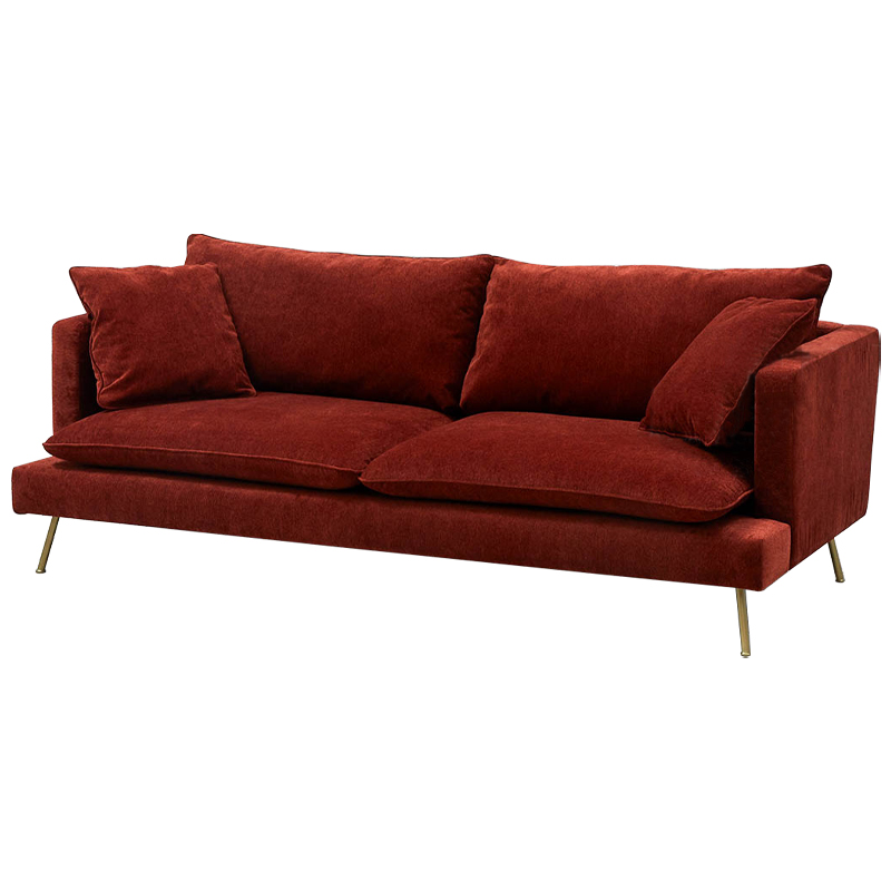 Диван Lambert Sofa Red Красный Красный Золотой Диван Lambert Sofa Red Красный Красный Золотой в Рязани | Loft Concept