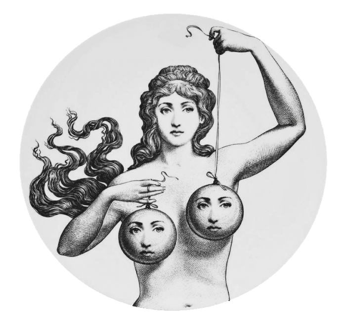 Декоративная тарелка Fornasetti 001 Черный Декоративная тарелка Fornasetti 001 Черный в Рязани | Loft Concept
