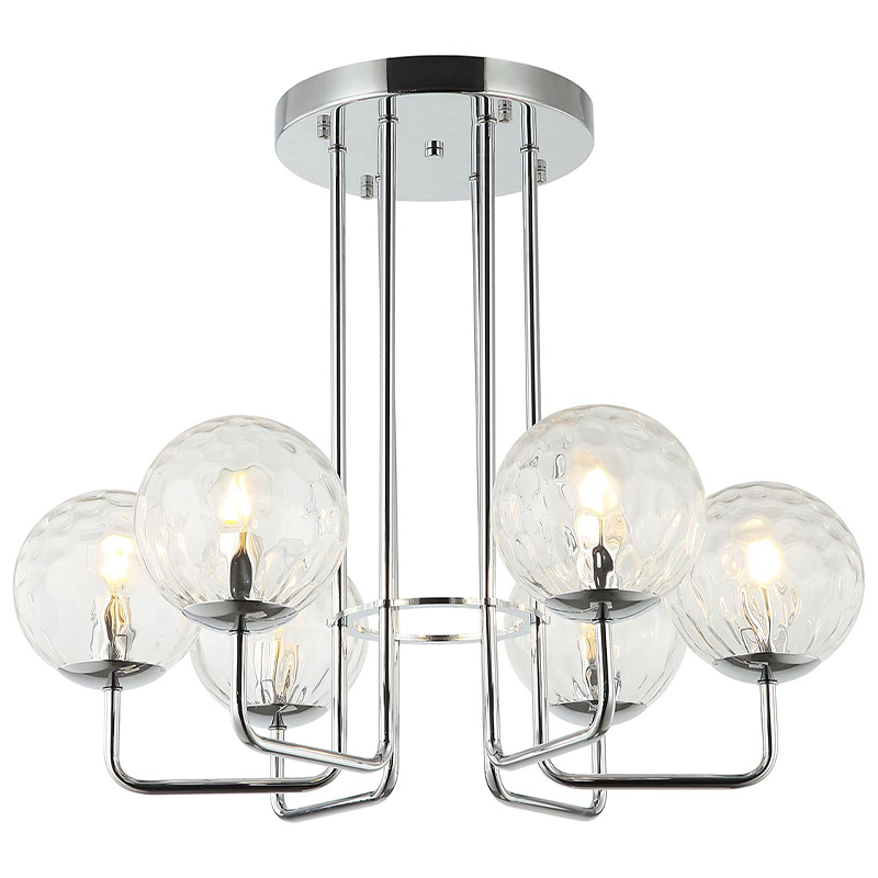 Люстра Hartley Chandelier 6 Хром Прозрачный Люстра Hartley Chandelier 6 Хром Прозрачный в Рязани | Loft Concept