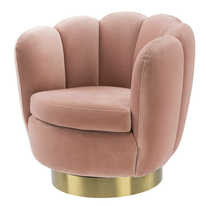 Кресло Eichholtz Swivel Chair Mirage nude Розовый пастельный Матовая латунь Кресло Eichholtz Swivel Chair Mirage nude Розовый пастельный Матовая латунь в Рязани | Loft Concept
