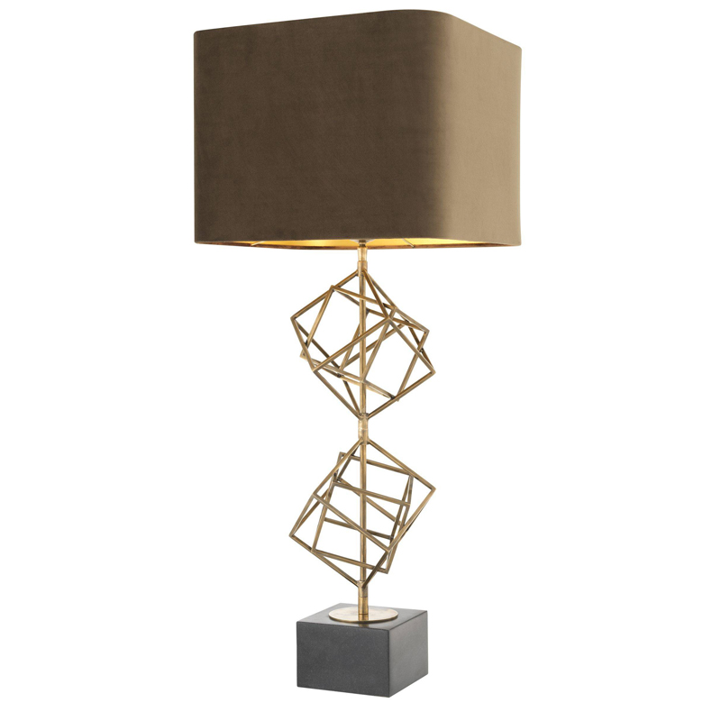 Настольная лампа Eichholtz Table Lamp Matrix brass Мокко Винтажная латунь Серый Настольная лампа Eichholtz Table Lamp Matrix brass Мокко Винтажная латунь Серый в Рязани | Loft Concept