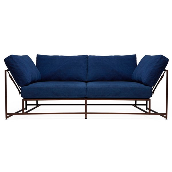 Двухместный диван Indigo Denim and copper Two Seat Sofa Индиго Двухместный диван Indigo Denim and copper Two Seat Sofa Индиго в Рязани | Loft Concept