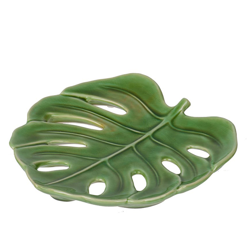 Блюдо Green Leaf монстера Зеленый шалфей Блюдо Green Leaf монстера Зеленый шалфей в Рязани | Loft Concept