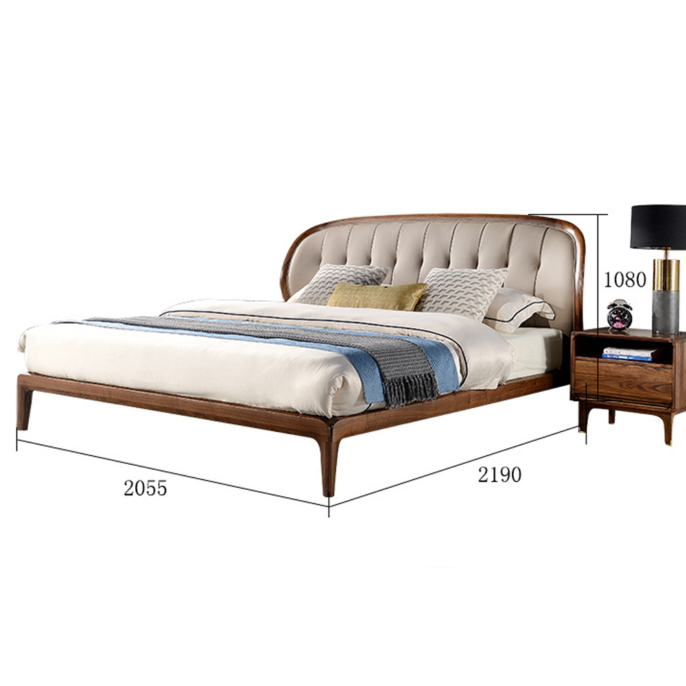 Кровать двуспальная с мягким округлым изголовьем Walnut Bed Кровать двуспальная с мягким округлым изголовьем Walnut Bed в Рязани