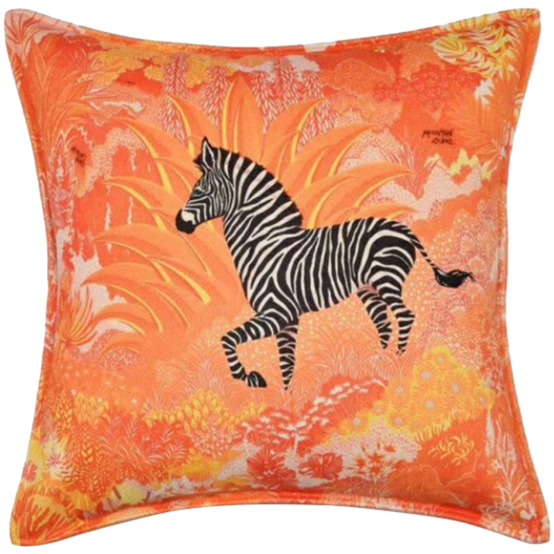 Декоративная подушка Hermes Zebra 30 Оранжевый Декоративная подушка Hermes Zebra 30 Оранжевый в Рязани | Loft Concept