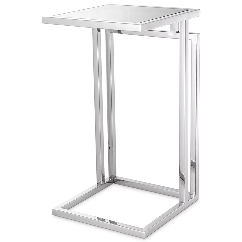 Приставной стол Eichholtz Side Table Marcus Chrome Стекло Смок Хром Приставной стол Eichholtz Side Table Marcus Chrome Стекло Смок Хром в Рязани | Loft Concept
