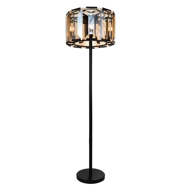 Напольная лампа Harlow Crystal Round Floor Amber Черный Янтарь (Amber) Напольная лампа Harlow Crystal Round Floor Amber Черный Янтарь (Amber) в Рязани | Loft Concept