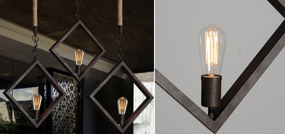 Подвесной светильник Romb Loft Rope Light Подвесной светильник Romb Loft Rope Light - Loft-Concept в Рязани