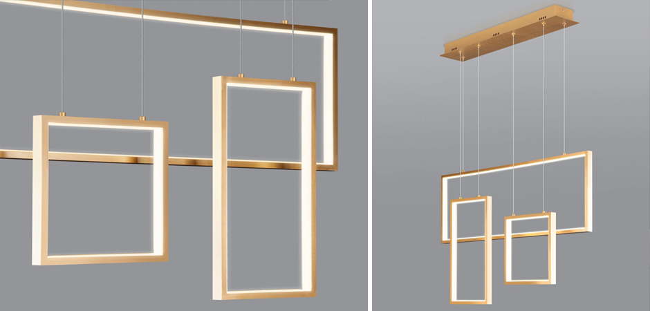 Люстра Rectangle Geometry Chandelier Gold 3 Люстра Rectangle Geometry Chandelier Gold 3 - Loft-Concept в Рязани