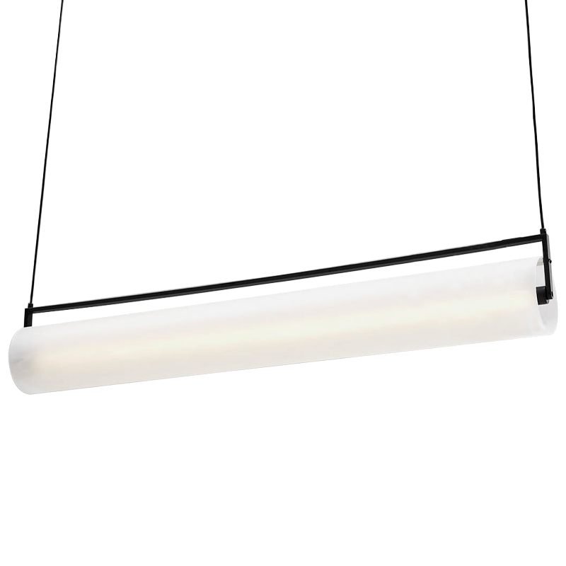 Дизайнерский линейный подвесной светильник CANVAS LINEAR HANGING LAMP Белый Черный в Рязани | Loft Concept 