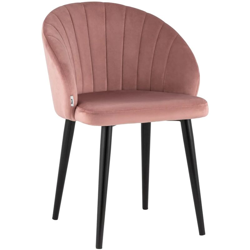 Стул Balsari Chair Пыльно-Розовый Велюр Розовый пастельный Черный Стул Balsari Chair Пыльно-Розовый Велюр Розовый пастельный Черный в Рязани | Loft Concept