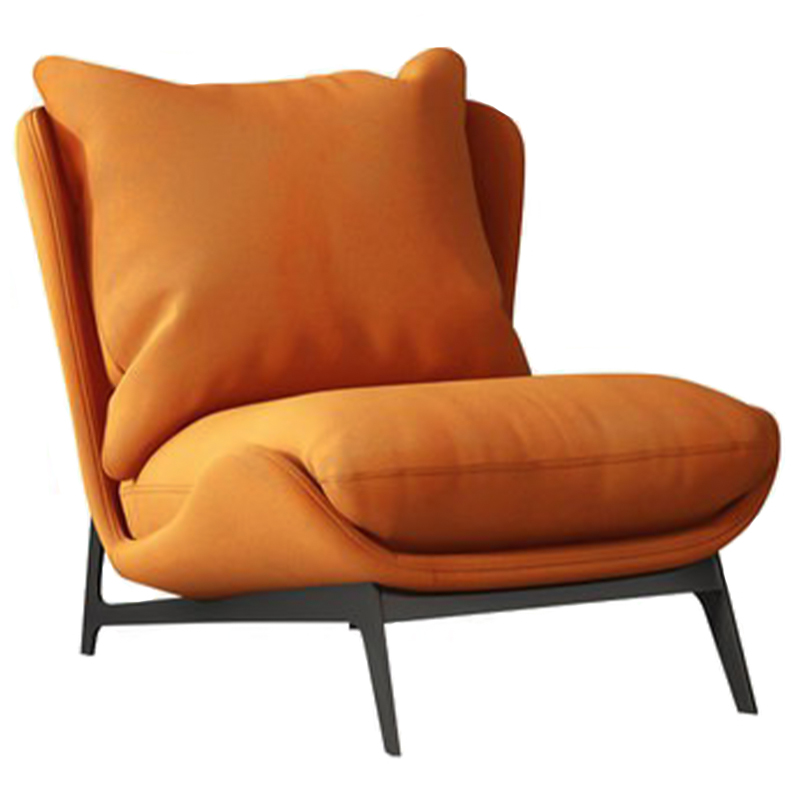 Кресло Maxwell Orange Textile Leather Armchair Оранжевый Черный Кресло Maxwell Orange Textile Leather Armchair Оранжевый Черный в Рязани | Loft Concept