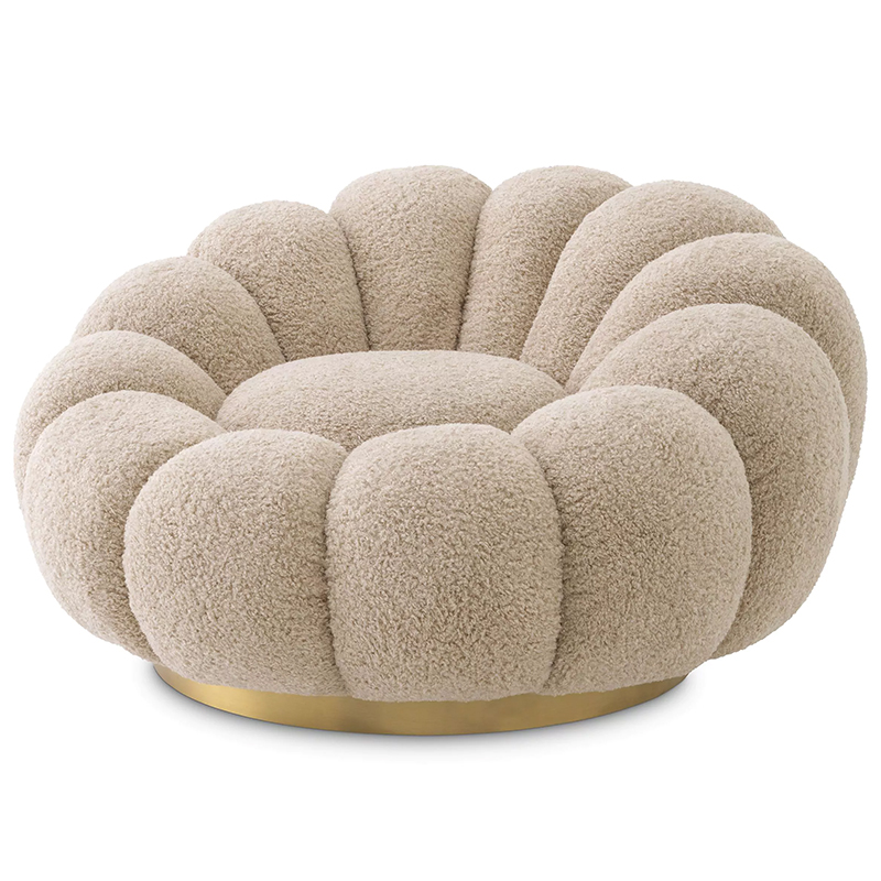 Кресло Eichholtz Swivel Chair Mello Canberra Sand Бежевый Латунь Кресло Eichholtz Swivel Chair Mello Canberra Sand Бежевый Латунь в Рязани | Loft Concept