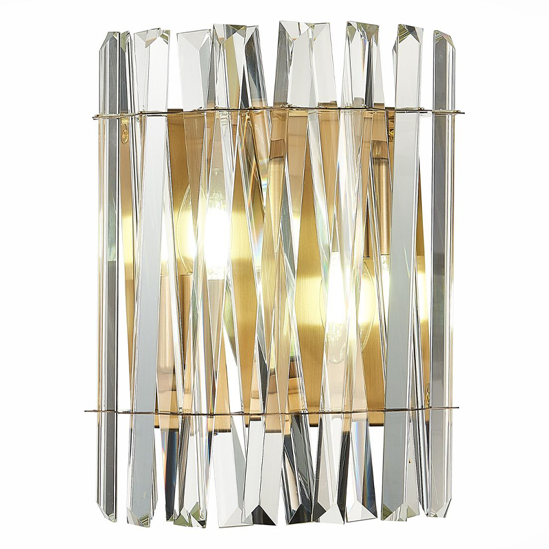 Бра Kaeden Glass Gold Wall Lamp Золотой Прозрачный Бра Kaeden Glass Gold Wall Lamp Золотой Прозрачный в Рязани | Loft Concept