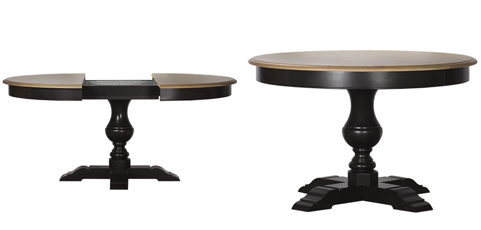 Provence Round Dining Table black раскладной стол Provence Round Dining Table black раскладной стол - Loft-Concept в Рязани