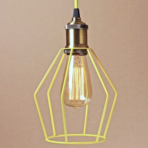 Подвесной светильник Wire Cage Pendant Trew Yellow Желтый Подвесной светильник Wire Cage Pendant Trew Yellow Желтый в Рязани | Loft Concept