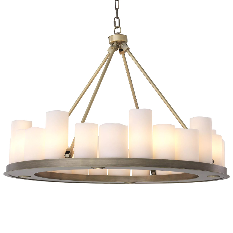 Люстра Eichholtz Chandelier Commodore 90 cm Прозрачное Стекло Латунь Белый Люстра Eichholtz Chandelier Commodore 90 cm Прозрачное Стекло Латунь Белый в Рязани | Loft Concept