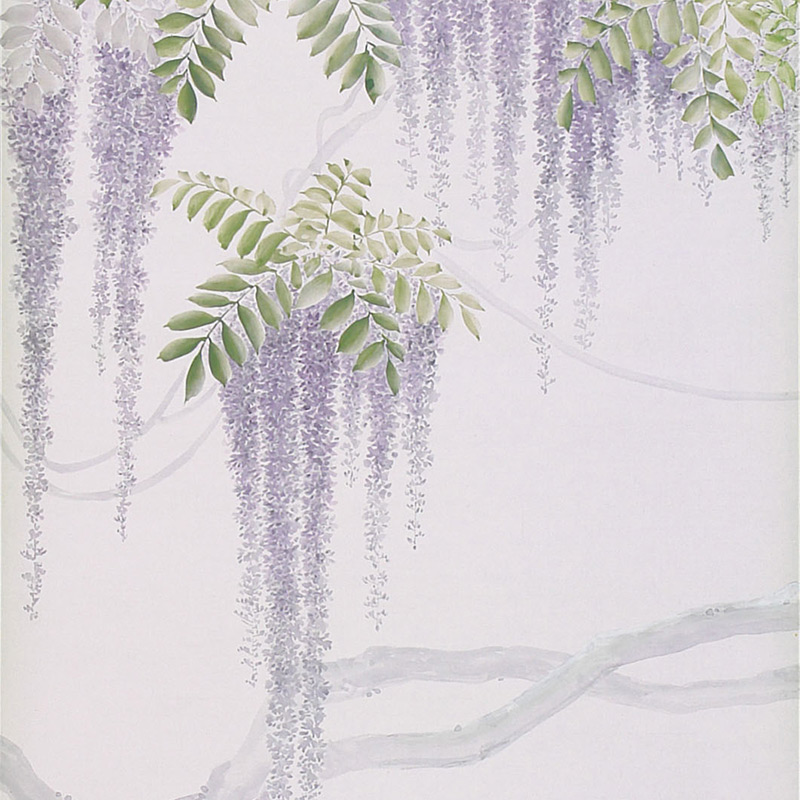 Обои в японском стиле Wisteria Lavender on Lilac Mica metallic Xuan paper Обои в японском стиле Wisteria Lavender on Lilac Mica metallic Xuan paper в Рязани | Loft Concept