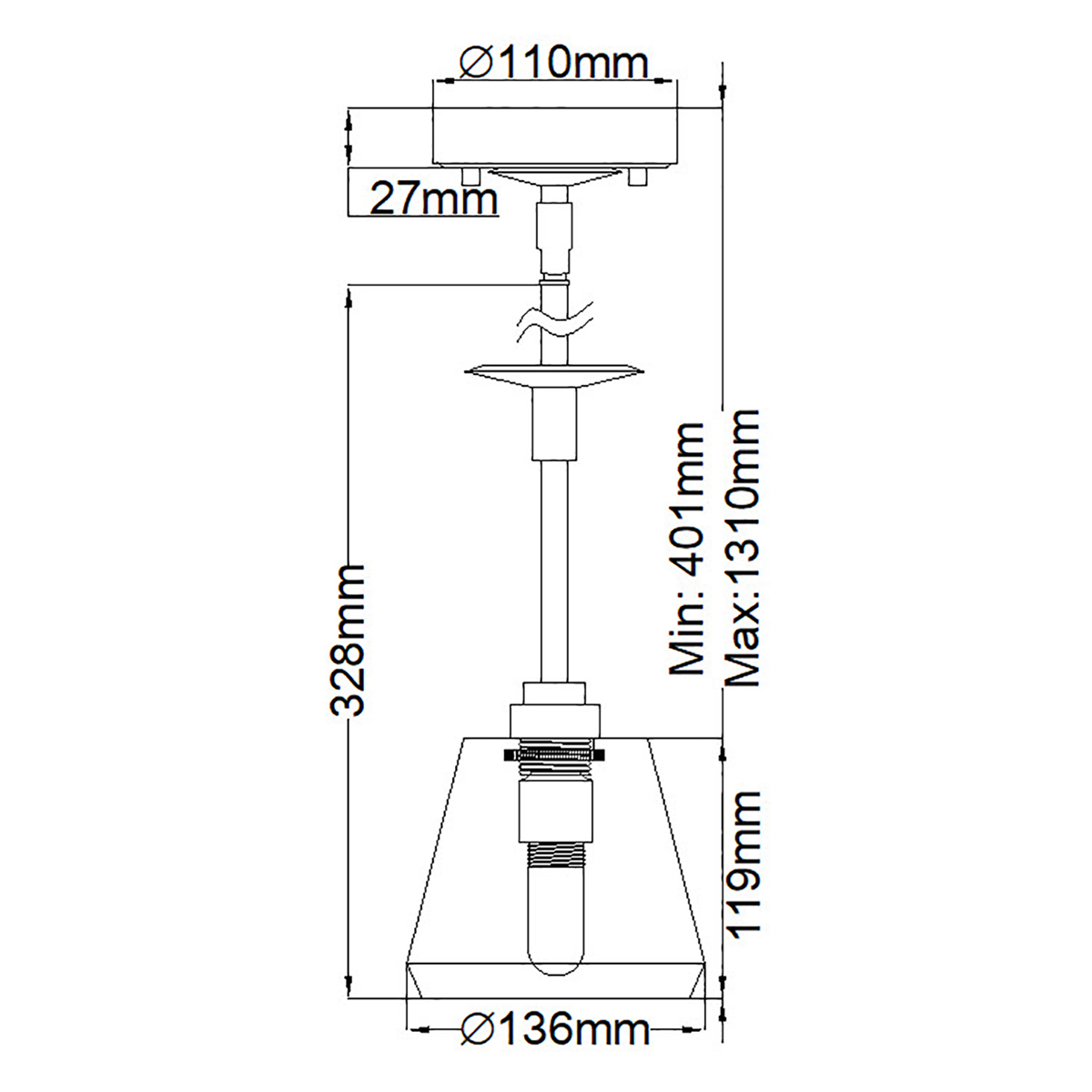 Подвесной светильник хромированного цвета с граненым прозрачным стеклянным плафоном Elstead Lighting в Рязани
