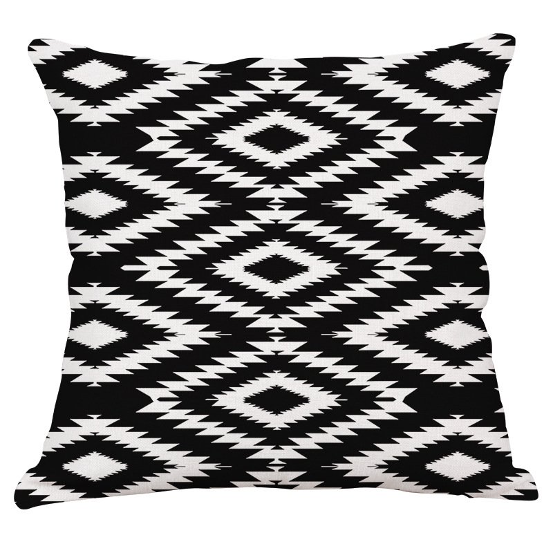 Декоративная подушка Black and White Pattern #5 Черно-белый Декоративная подушка Black and White Pattern #5 Черно-белый в Рязани | Loft Concept