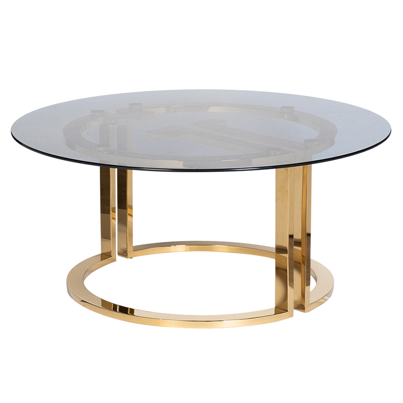 Кофейный стол Umberto Coffee Table Глянцевое золото Стекло Смок Кофейный стол Umberto Coffee Table Глянцевое золото Стекло Смок в Рязани | Loft Concept