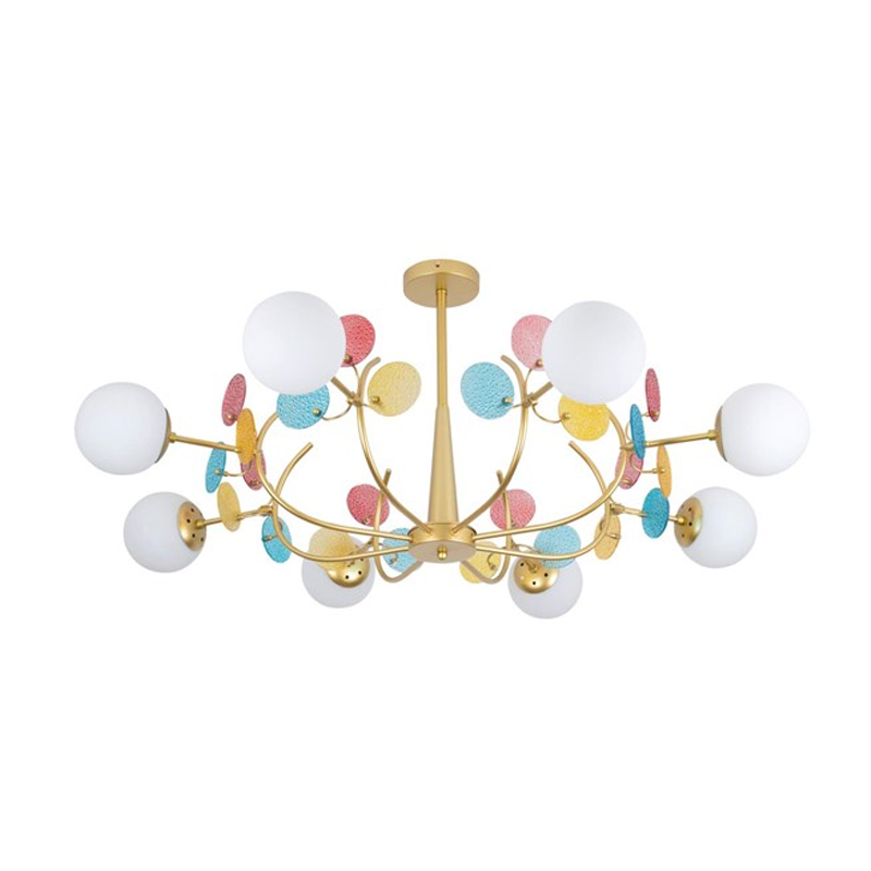 Потолочная Люстра MATISSE Multi glass 8 плафонов Золотой Латунь Потолочная Люстра MATISSE Multi glass 8 плафонов Золотой Латунь в Рязани | Loft Concept