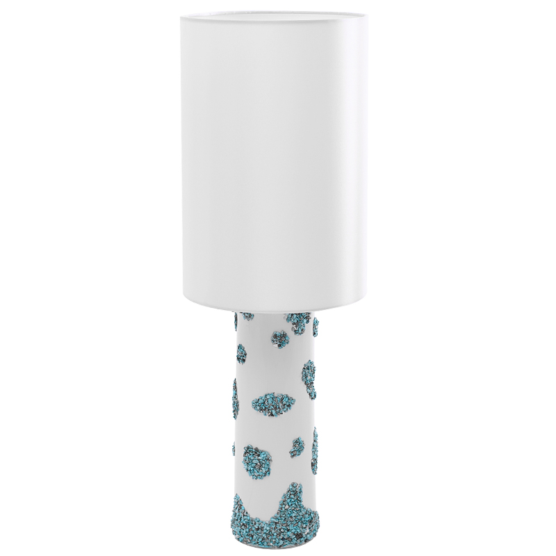Настольная лампа Jessamond Table Lamp с абажуром Белый Бирюзовый Настольная лампа Jessamond Table Lamp с абажуром Белый Бирюзовый в Рязани | Loft Concept