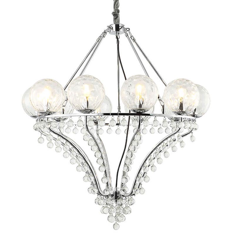 Люстра Melaine Chandelier chrome Хром Прозрачный (Transparent) в Рязани | Loft Concept 