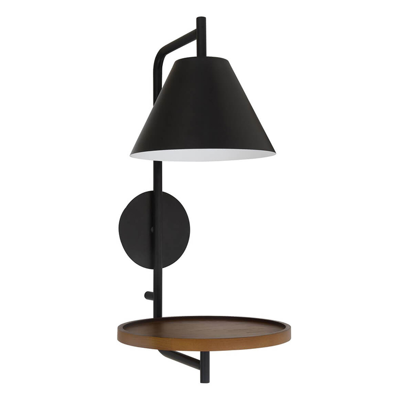 Бра с полкой Darko Wall Lamp Черный Древесина в Рязани | Loft Concept 