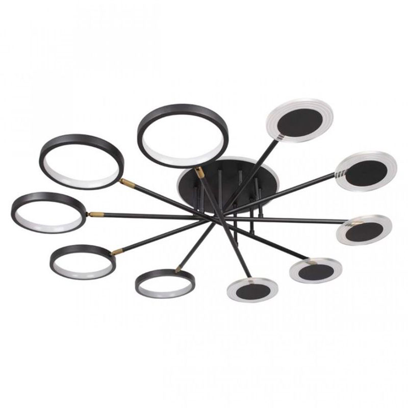 Люстра светодиодная BENDIK LIGHTING Black 10 плафонов Черный Прозрачный Люстра светодиодная BENDIK LIGHTING Black 10 плафонов Черный Прозрачный в Рязани | Loft Concept