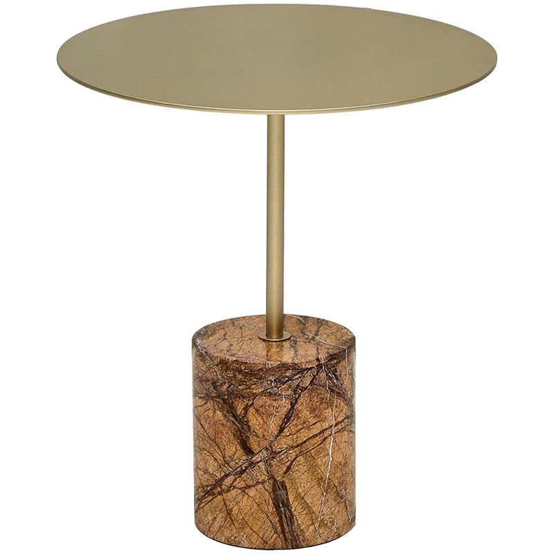 Приставной стол Thabi Light Brown Side table Коричневый Золотой Приставной стол Thabi Light Brown Side table Коричневый Золотой в Рязани | Loft Concept