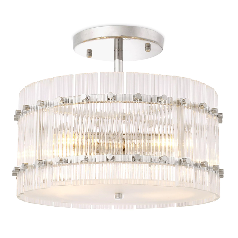 Потолочный светильник Eichholtz Ceiling Lamp Ruby Round Nickel Никель Прозрачное Стекло Потолочный светильник Eichholtz Ceiling Lamp Ruby Round Nickel Никель Прозрачное Стекло в Рязани | Loft Concept