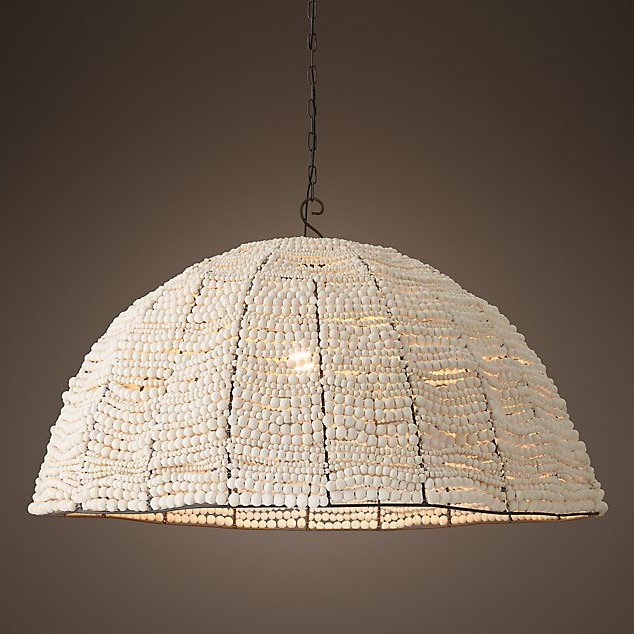 Люстра RH Clay Bead Dome Pendant White 40 Белый Люстра RH Clay Bead Dome Pendant White 40 Белый в Рязани | Loft Concept