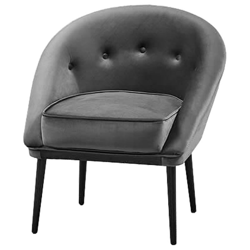 Кресло Gwyn Chair Gray Серый Черный Кресло Gwyn Chair Gray Серый Черный в Рязани | Loft Concept