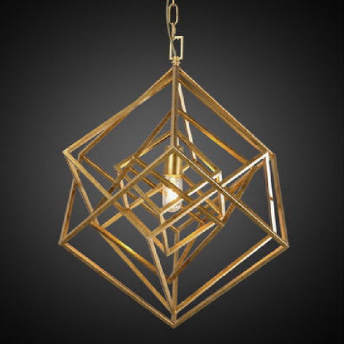 Подвесной светильник CUBIST Chandelier Gold 1 bulbs Золотой Подвесной светильник CUBIST Chandelier Gold 1 bulbs Золотой в Рязани | Loft Concept