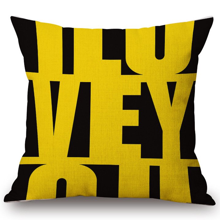 Декоративная подушка Yellow Letters Декоративная подушка Yellow Letters в Рязани | Loft Concept