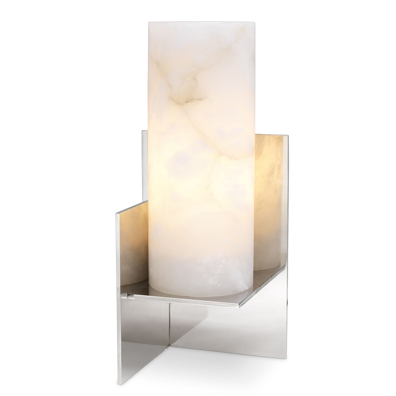 Настольная лампа Eichholtz Table Lamp Frisco Никель Белый Настольная лампа Eichholtz Table Lamp Frisco Никель Белый в Рязани | Loft Concept