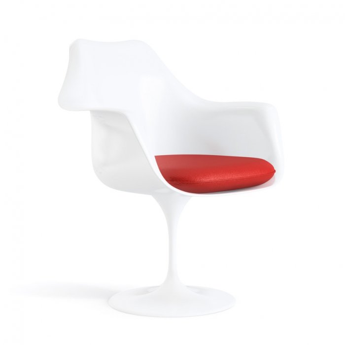 Стул Tulip Arm Chair Красный Белый Черный Стул Tulip Arm Chair Красный Белый Черный в Рязани | Loft Concept